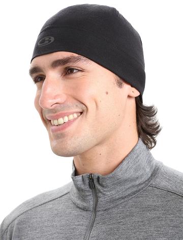 Dámské Klobouky Icebreaker Unisex Merino Chase Beanie Černé | CZ 1463OKIR